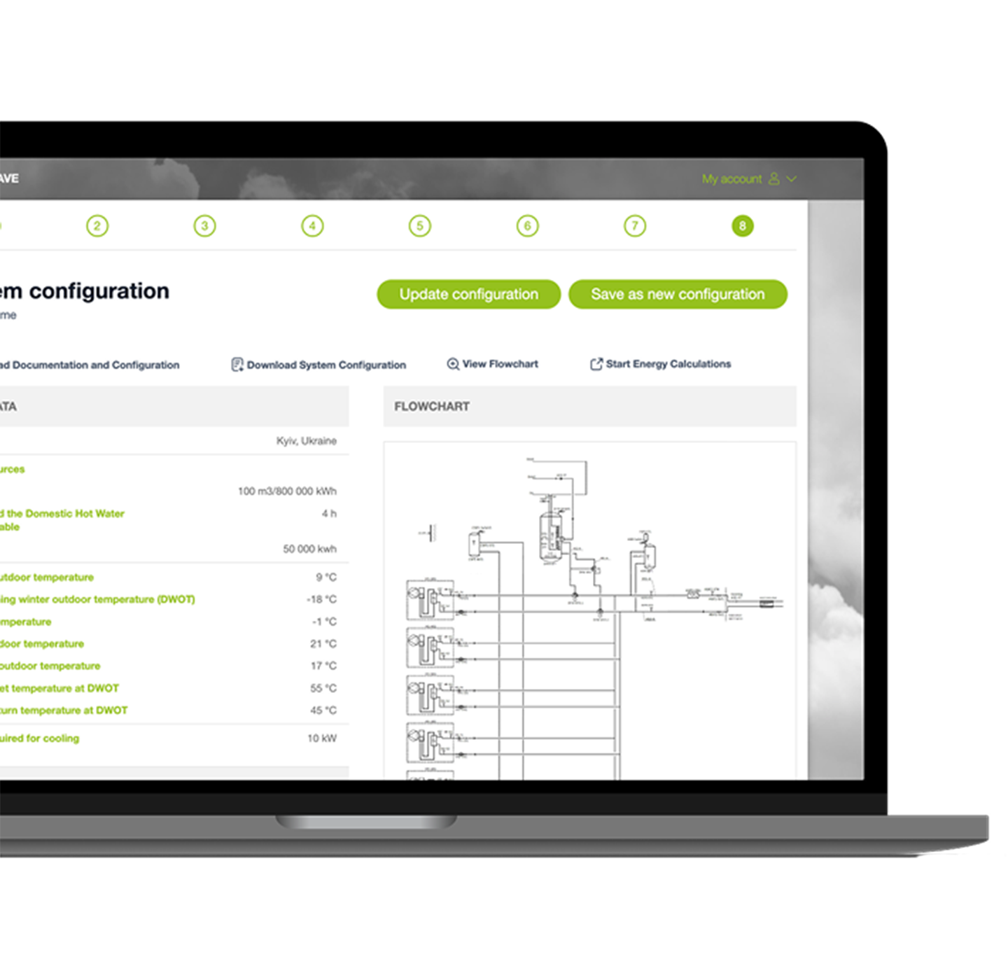 ES Configurator user interface.