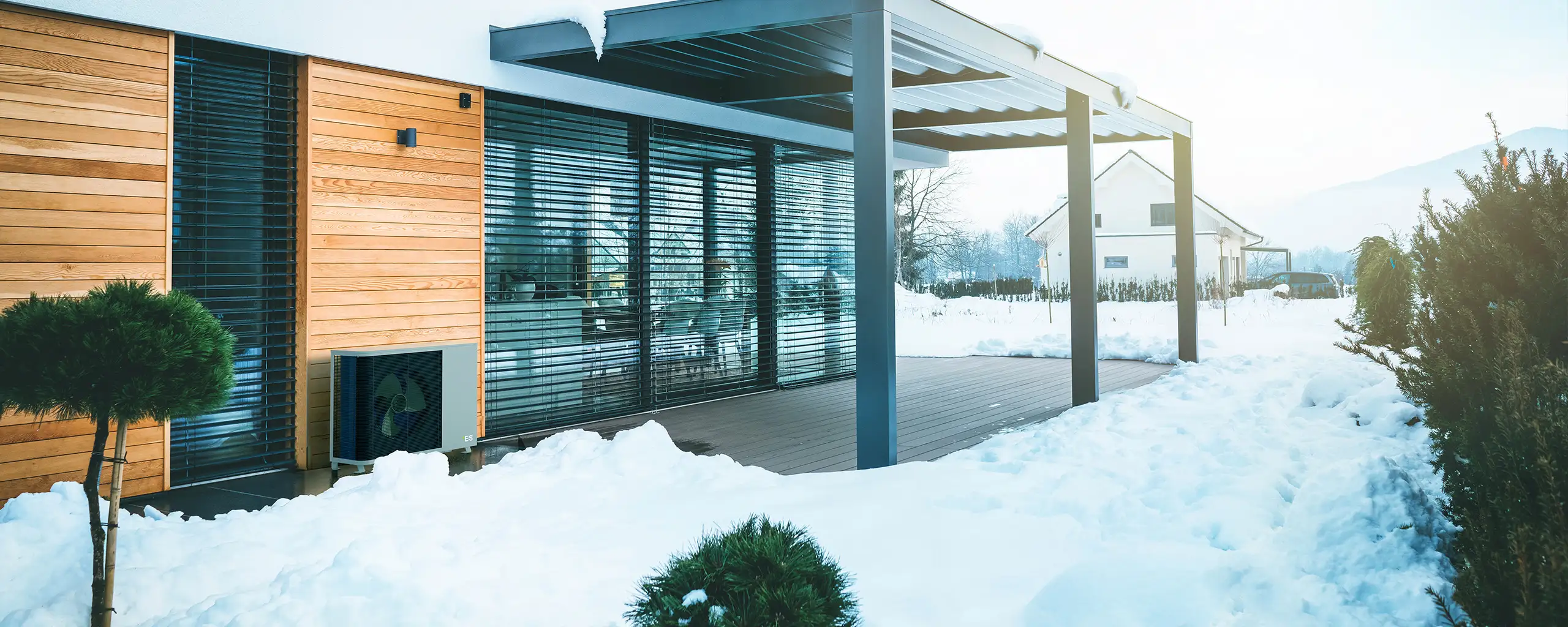 Outdoor unit outside villa